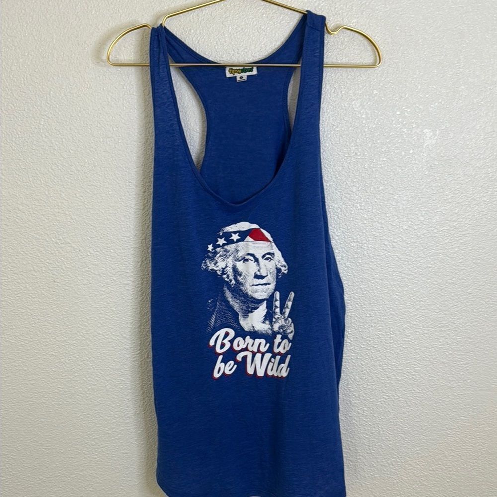 NWT-“Born to be Wild” Tipsy Elves Royal Blue Sleeveless Top-Size 1X